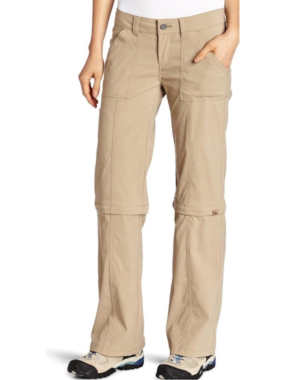 Prana Women Tan Hiking Convertible Straight Pants US0 Outdoor Gorpcore Granola